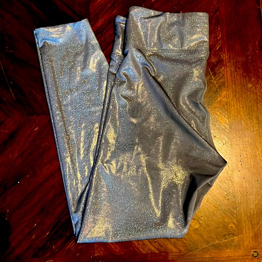 heroine sport Women’s large sparkly metallic silver leggings
